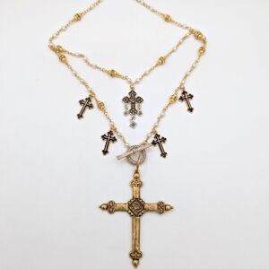 Vintage Gothic Cross Necklace | OOAK Handmade Devotional Relic| Luxury| Crosses
